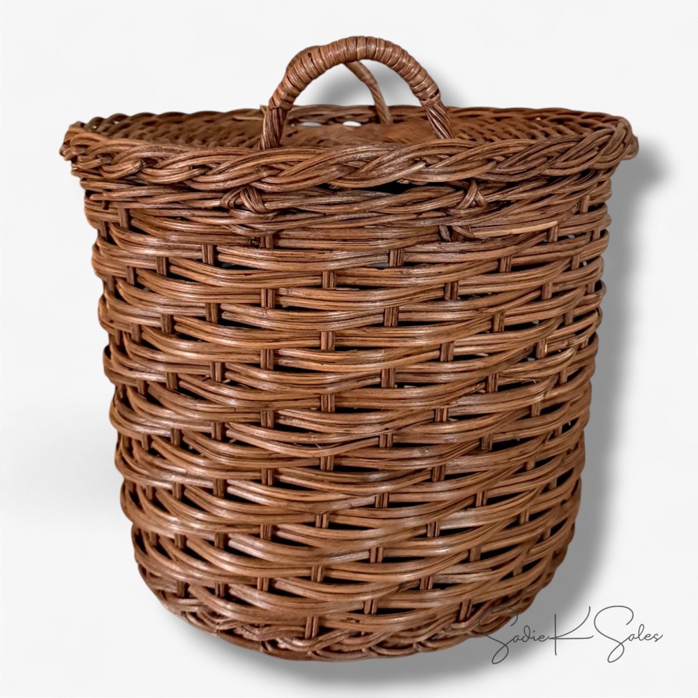 Round Chunky Straight Rattan Basket Dark Brown - Threshold Studio McGee, Target - Picture 8 of 8